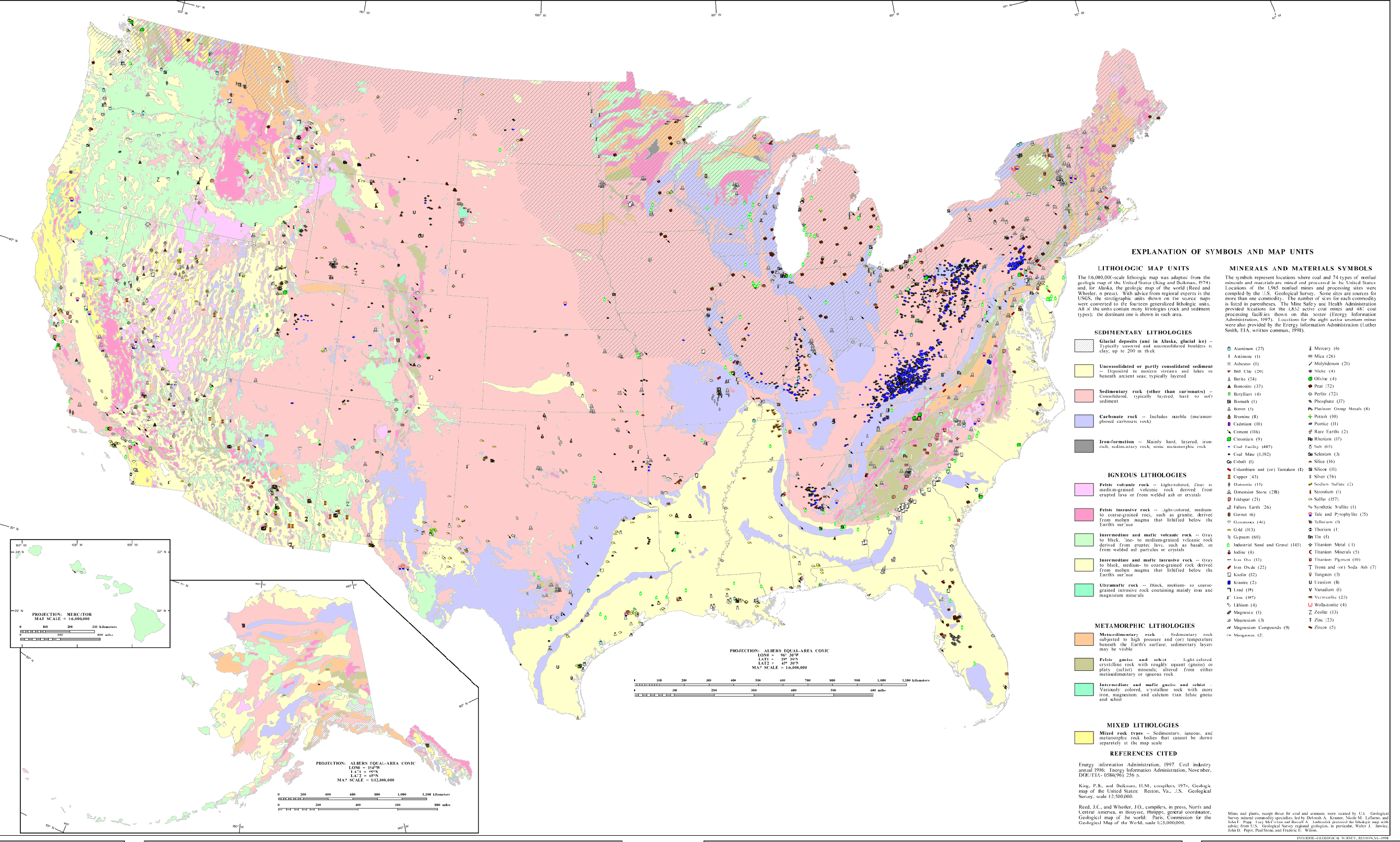 Minerals Map United States