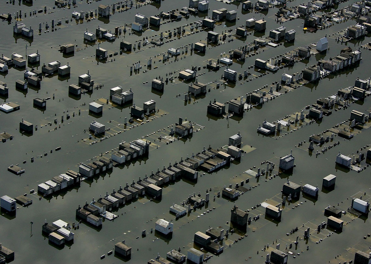 Flood waters from Hurricane Katrina.