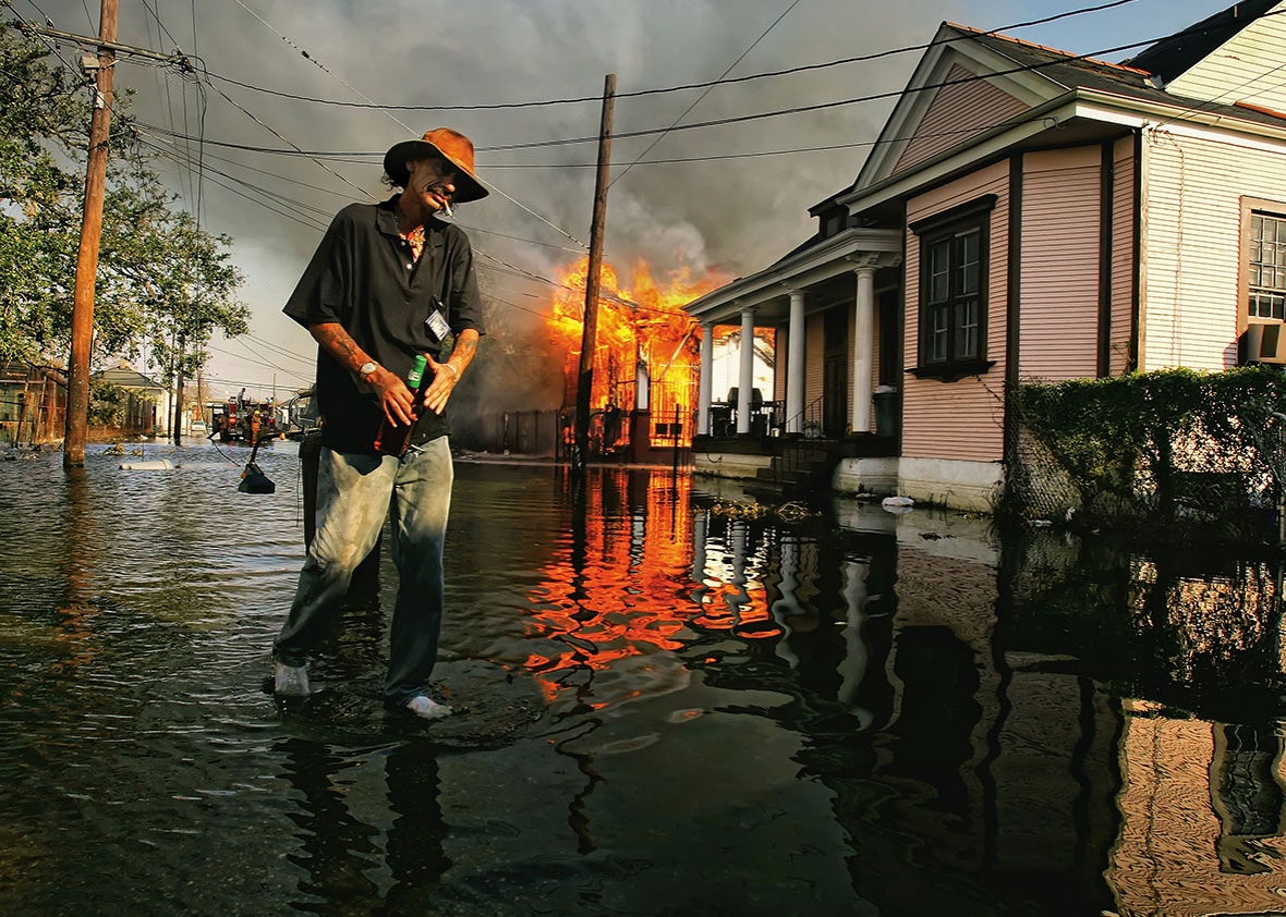 burning house fire in the 7th ward September 6, 2005 in New Orle