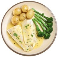 Plate of Fish, Potatoes and Broccoli